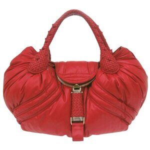 Fendi Moncler Spy Bag Handbag Nylon Leather Red 2180 Moncler